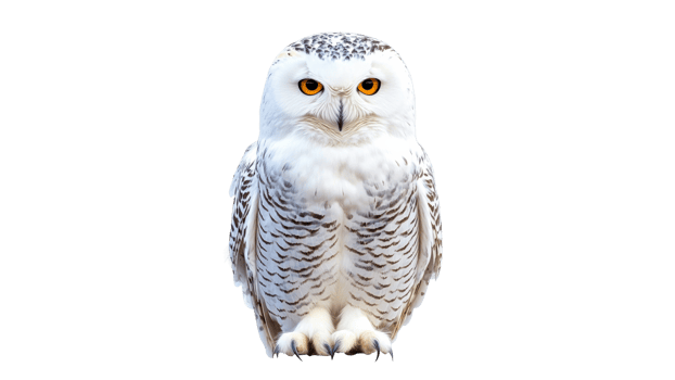 Snowy owl perched on a branch in winter png