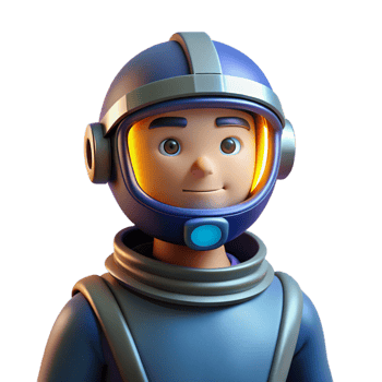 vibrant classic 3D Cartoon Astronaut Illustration exclusive png