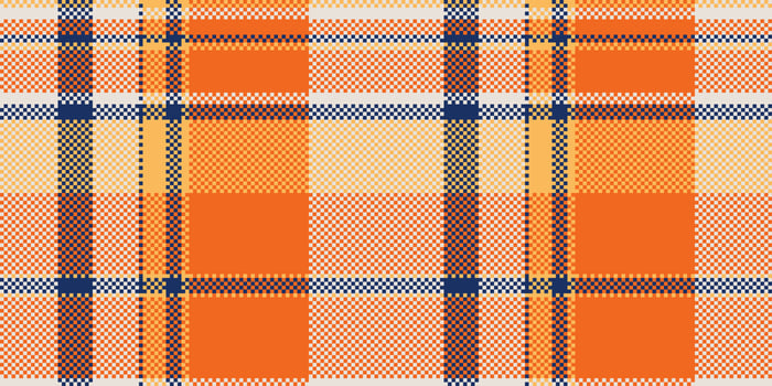 Podium check plaid, gentleman textile background texture. Greeting fabric seamless pattern tartan in orange and white colors. vector