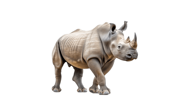 Rhinoceros walking in a natural setting png