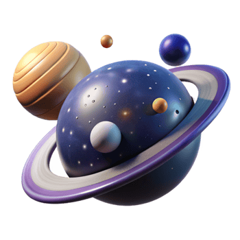 dramatic abstract Cosmic 3D Render of Planets authentic png