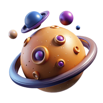 vibrant minimalist 3D Render of Abstract Planet original png