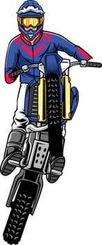 Super Motocross Extreme Sport Illustration for sticker emblem t-shirt banner invitation poster vector