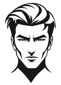 Man with blow dried hair and blonde fringe in the iconic hairstyles of the 1990s. vector