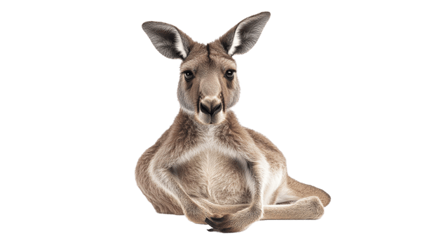 Kangaroo relaxing in a natural pose at daylight png