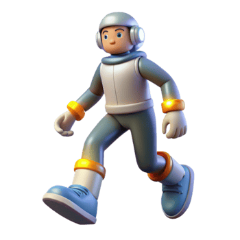 beautiful classic 3D Cartoon Astronaut Walking high quality png