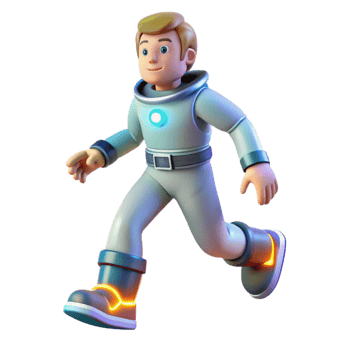magnificent classic 3D Cartoon Astronaut Walking Illustration authentic png