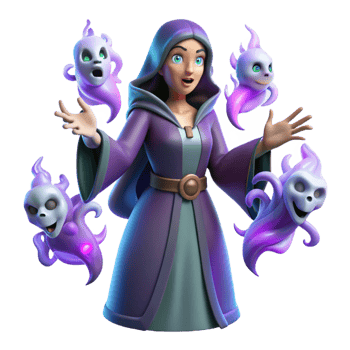 extraordinary vintage 3D Illustration Young Sorceress with Spectral Flames authentic png