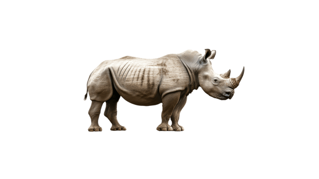 Rhinoceros standing in a natural setting png