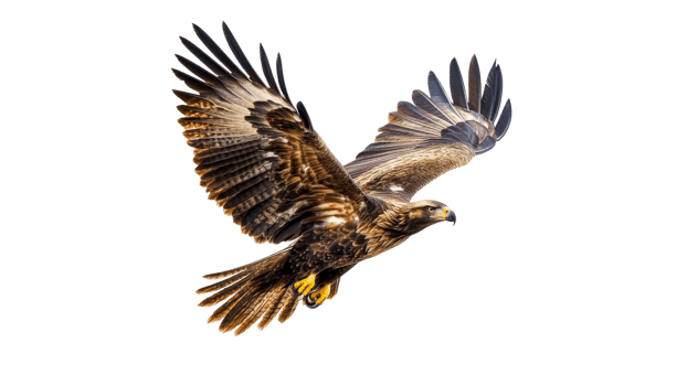 Majestic eagle soaring against a bright sky png