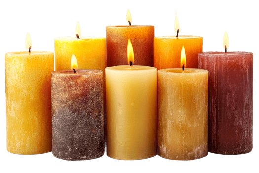 Candles arranged in a warm and inviting display png