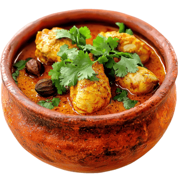 Bowl of spiced curry garnished with cilantro looks and flavorful png