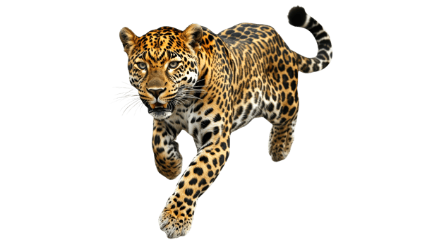 Running leopard in a natural habitat png