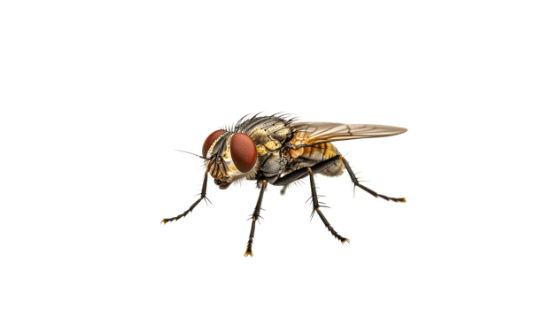 Close up of a fly on white background png