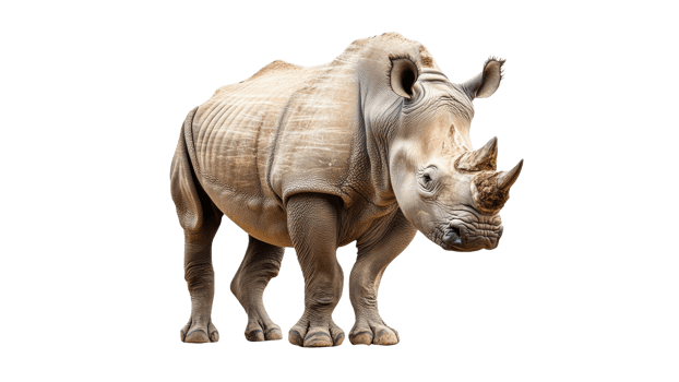 Rhino standing on a white background png