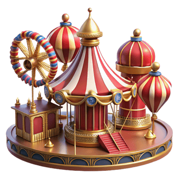 extraordinary contemporary Whimsical Carnival 3D Illustration genuine png