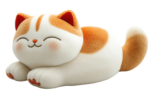 Cute cat figurine home toy cozy environment png