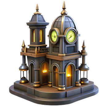 magnificent creative Fantasy Clock Tower 3D Model original png