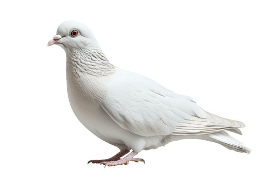 Beautiful white dove standing on a clean surface png