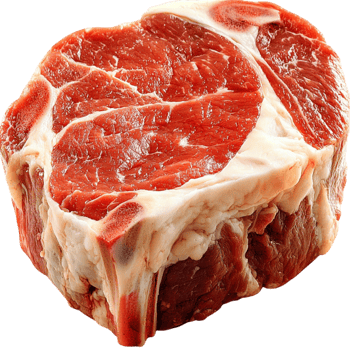 Thick raw steak with marbled fat looks and juicy png