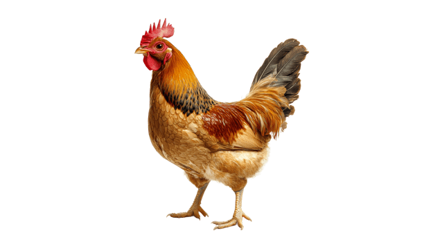 Proud rooster on white background png