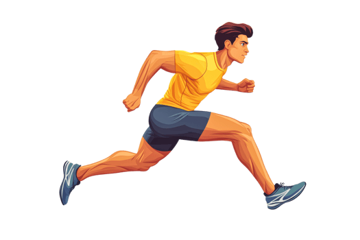 Energetic runner in bright athletic wear sprinting png