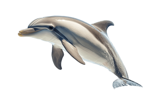 Dolphin swims in sunny, clear water png