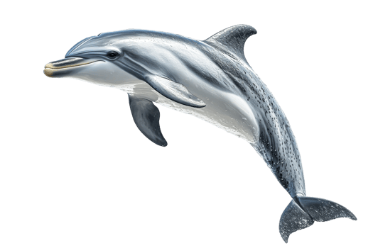 Dolphin swimming in a clear blue ocean water png