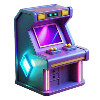 extraordinary minimalist Retro Arcade Game 3D Render 4K png