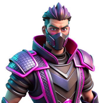 3D Render Neon Ninja Warrior png
