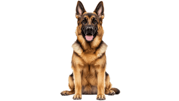 German shepherd sitting with a happy expression png
