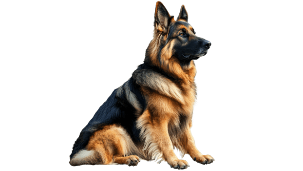 Elegant German shepherd outdoors png