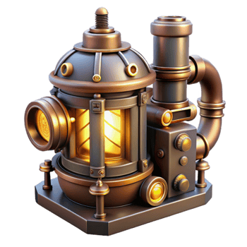beautiful abstract Steampunk Machine 3D Render original png