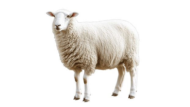 Sheep standing quietly in a bright setting png