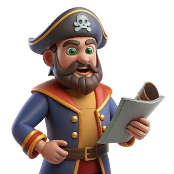 elegant rustic Jolly Pirate Captain 3D Illustration authentic png