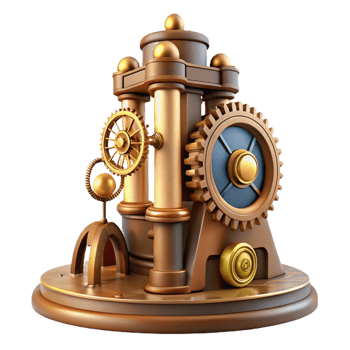 vibrant creative Steampunk Gear 3D Illustration high resolution png