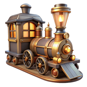 magnificent abstract Vintage 3D Train Model Illustration authentic png