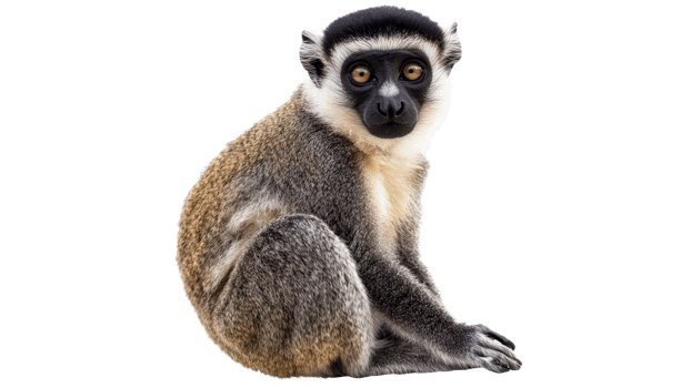 Curious primate on white background png