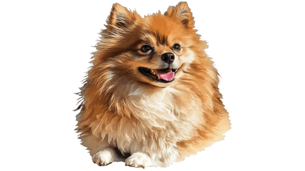 Pomeranian relaxing in its surroundings png