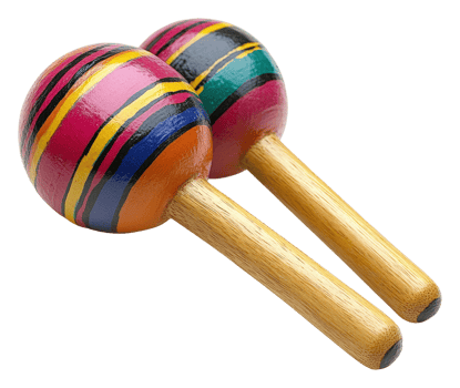 Colorful maracas playing rhythm mexico musical instruments artistry png