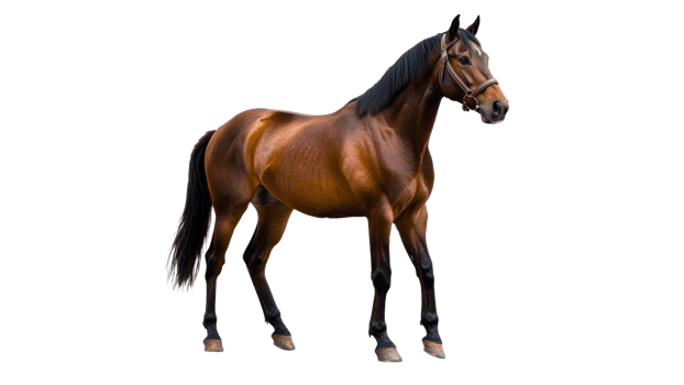 Beautiful brown horse standing confidently in view png