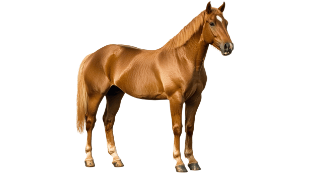 Chestnut horse on white background png