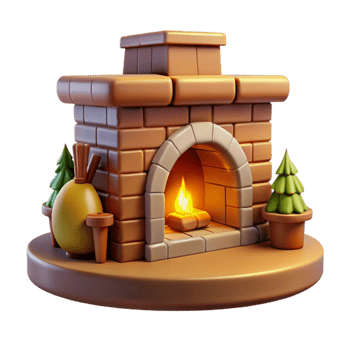 magnificent modern Cozy 3D Fireplace Illustration genuine png