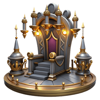 elegant modern Fantasy Throne 3D Render genuine png
