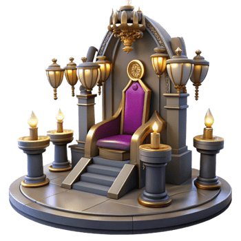 impressive modern Royal Throne 3D Render professional png