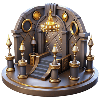wonderful contemporary Grand 3D Throne Room Illustration detailed png