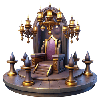 wonderful creative Royal Throne 3D Render Fantasy Game Asset 4K png