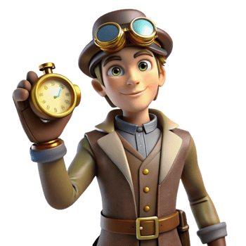 serene artistic 3D Cartoon Boy with Stopwatch Illustration high resolution png