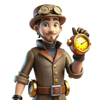 dramatic creative Steampunk Inventor 3D Render professional png