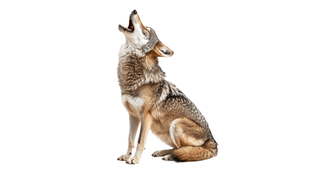Coyote howling in natural light png